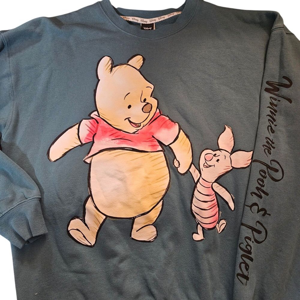 Y2K Disney‎ Winnie The Pooh & Piglet Crewneck Sweatshirt Womens XL